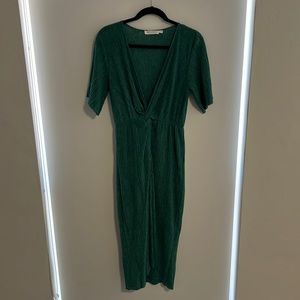 Boho, maxi dress. Loose fit, jade green. Worn twice but some loose threading.